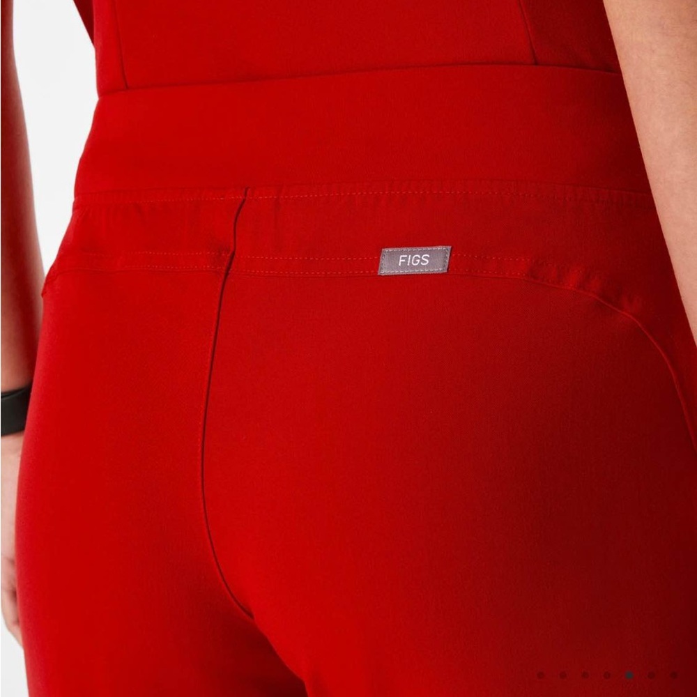 NWT FIGS 3 piece winning red FIGS scrubs sweater pants and top
